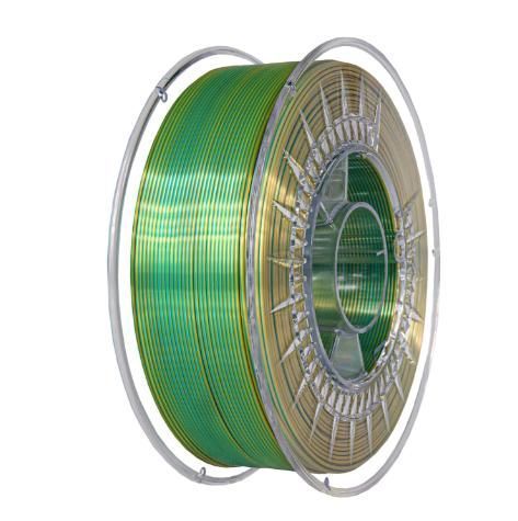 PLA філамент нитка пластик для 3D принтера Pochatok Filament 1,75 мм Двокольоровий Бірюзовий (холодно-зелений) з золотим переливом 0,75 кг 13306 фото