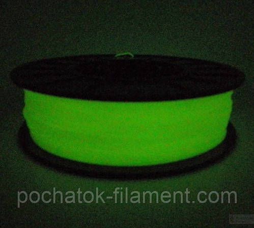 PLA филамент нить пластик для 3D принтера Pochatok Filament 1,75 мм Жёлтый люминесцентный 0,75 кг 13118 фото