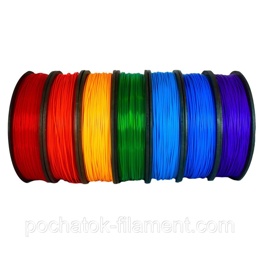 Набір 7в1 філамент пластик для ЗD друку Pochatok Filament 1,75 мм. 0,75 кг 7 кольорів: Червоний, Помаранчевий, Жовтий, Зелений, Блакитний, Синій, Темно-синій 16006 фото