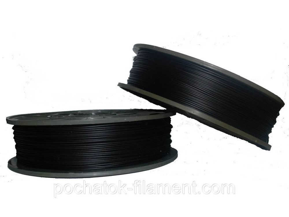 Набір 2в1 PLA філамент пластик для 3D друку Pochatok Filament 1,75 мм 0,75 кг Чорний та Чорний шовковий 16018 фото