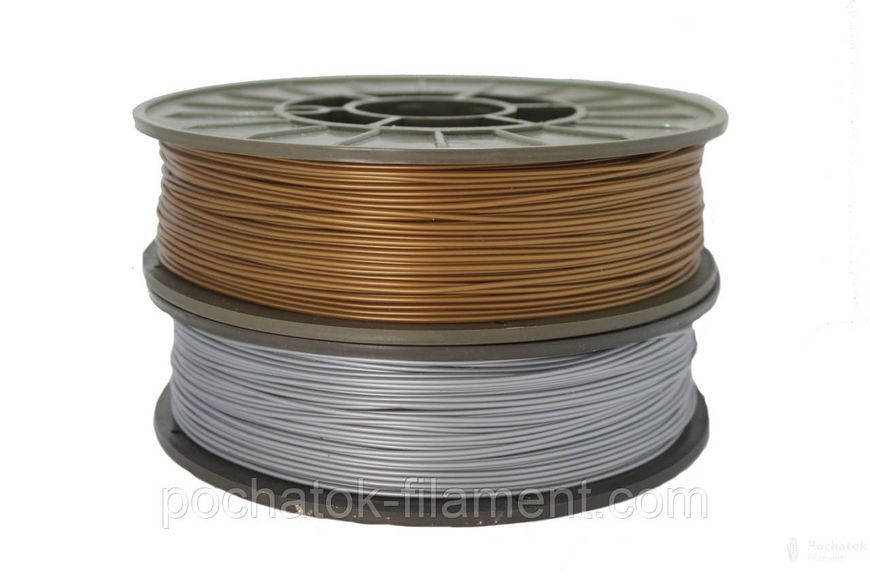 Набор 2в1 PLA филамент пластик для 3D принтера Pochatok Filament 1,75 мм по 0,75 кг Золотой и Серебряный 16014 фото