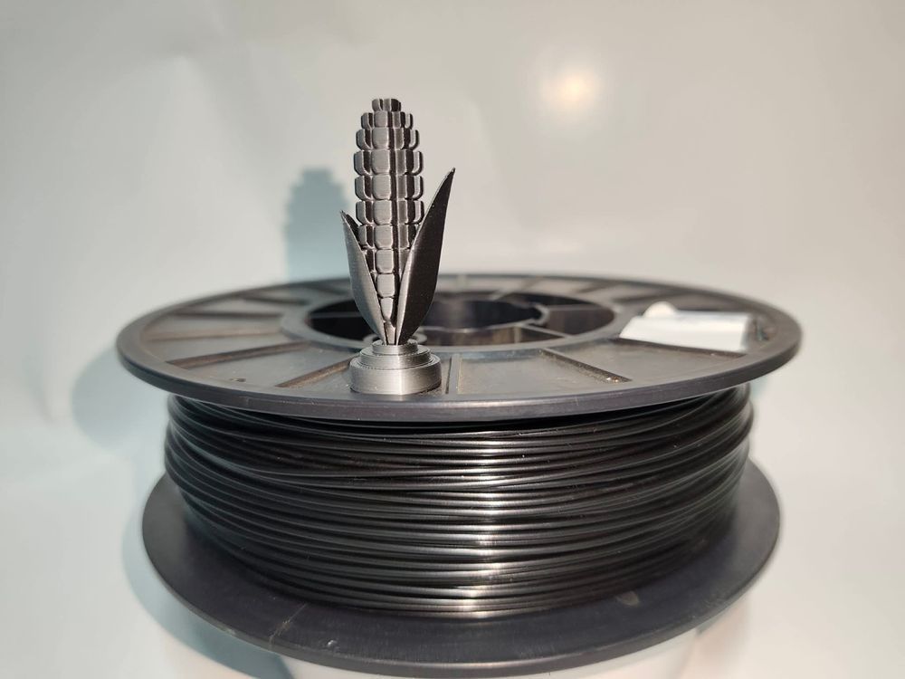 PLA філамент нитка пластик для 3D принтера Pochatok Filament 1,75 мм Двокольоровий Чорний-срібний Шовк+металік 0,75 кг 13311 фото
