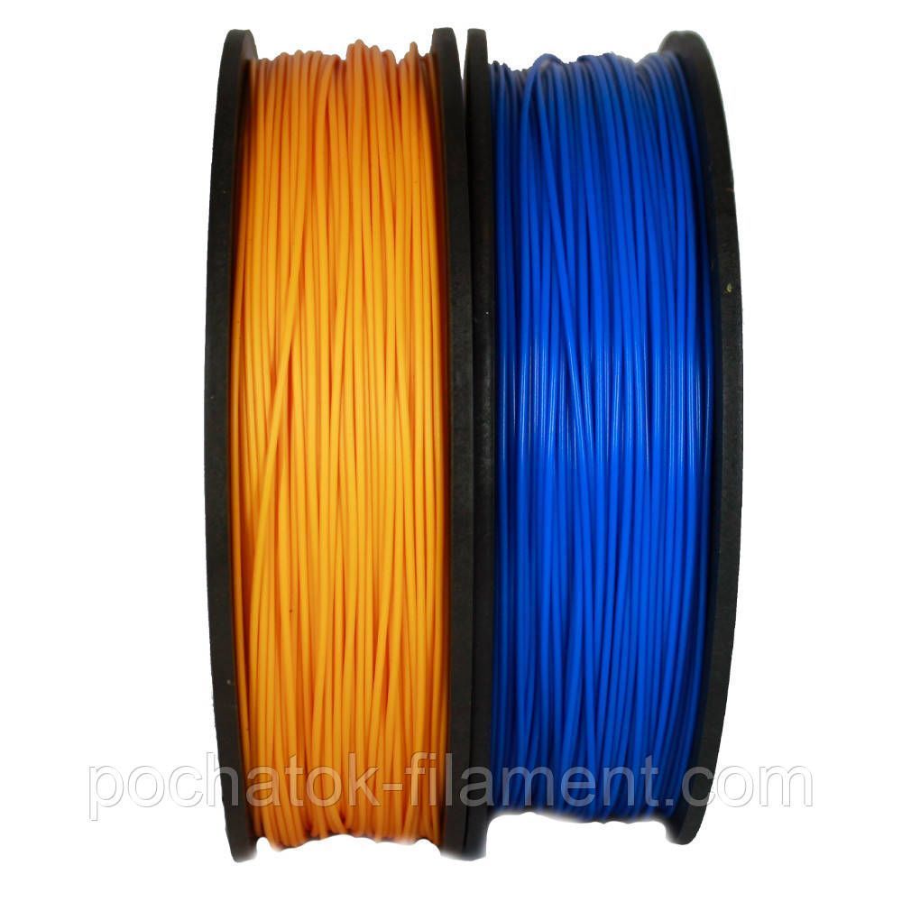 Набір 2в1 PLA філамент пластик для 3D принтеру Pochatok Filament 1,75 мм 0,75 кг Синій та Жовтий 16004 фото