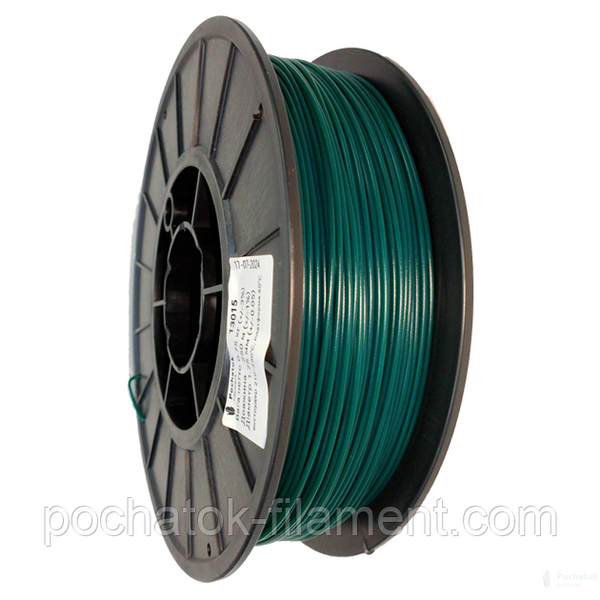 PLA філамент нитка пластик для ЗD друку Pochatok Filament 1,75 мм.Темно-зелений 0,75 кг 13015 фото