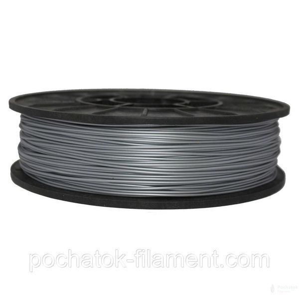 PLA филамент нить пластик для 3D принтера Pochatok Filament 1,75 мм Серебряный металлик 0,75 кг 13027 фото