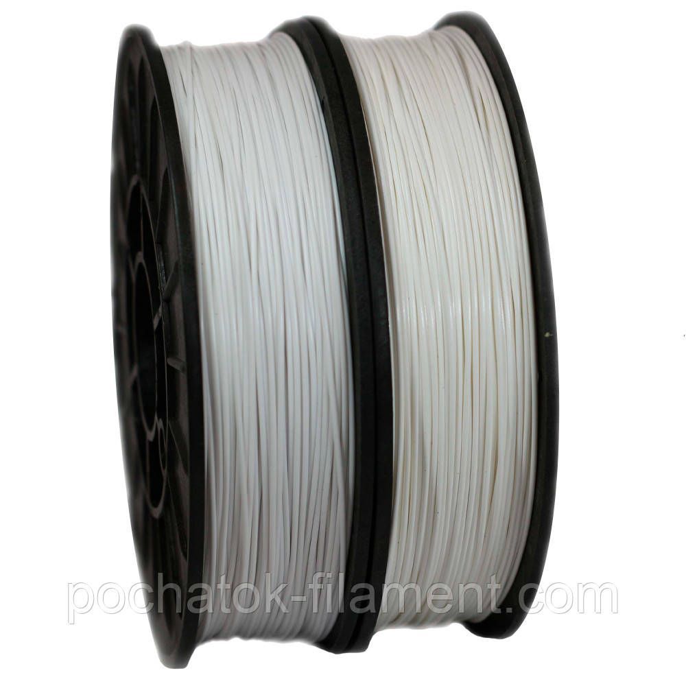 Набор 2в1 PLA филамент пластик для 3D принтера Pochatok Filament 1,75 мм 0,75 кг Снежно белый и Тёплый белый 16007 фото